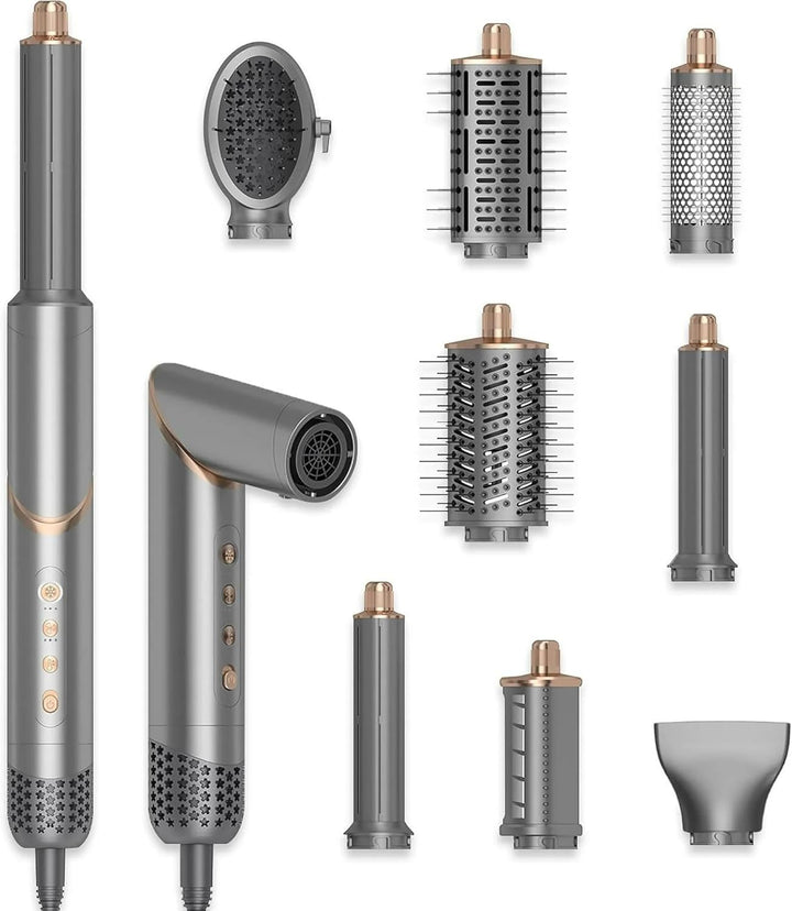 8 in 1 Hair Dryer Brush Set Air Hair Styler Curling Negative Ionic Foldable Hot Air Hair Dryer Brush
