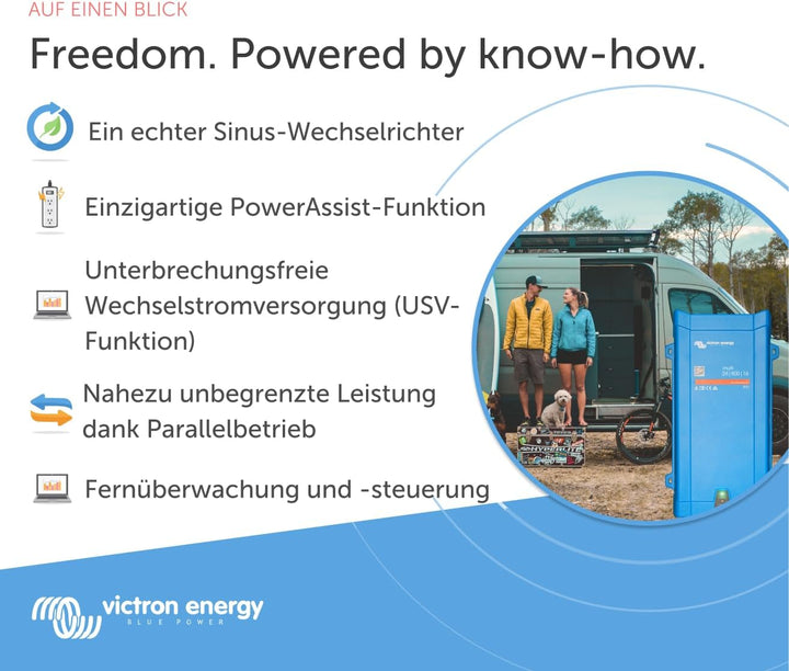 Victron Energy MultiPlus 800VA 24-Volt 230V Reiner Sinus Wechselrichter 16 Amp Batterie Ladegerät 24