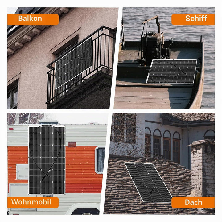 Aysolar 300W 12V Solarpanel Flexibel 3 Stück 100W 18V Monokristalline Photovoltaik Solarmodul für 12