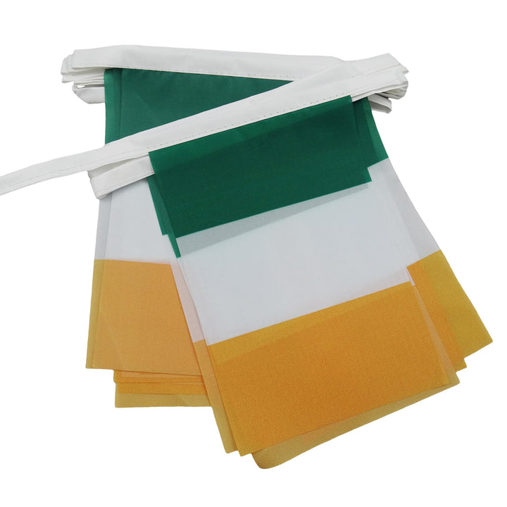 AZ FLAG FAHNENKETTE Irland 12 Meter mit 20 flaggen 45x30cm- IRISCHE Girlande Flaggenkette 30 x 45 cm