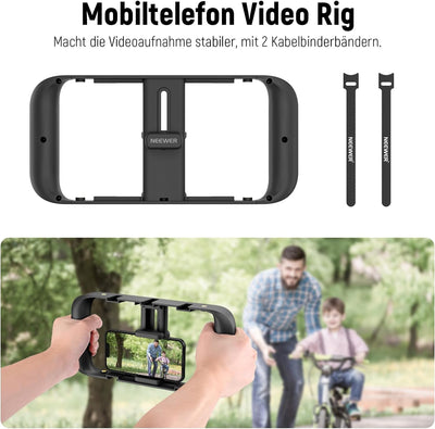 NEEWER Telefonstabilisator Video Rig Set für Videoaufzeichnung Vlogging, Telefonkäfig mit LED Videol