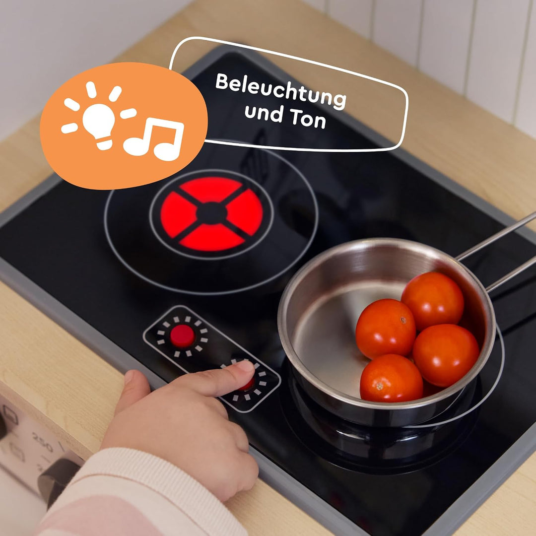 Holzküchenmeister-Küchenzeile mit Spüle, 180 Grad, drehbarem Wasserhahn, Höhenverstellbarer Spielset