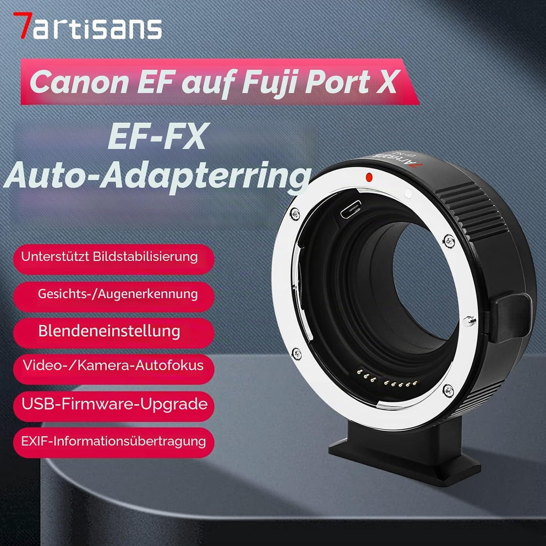 7artisans EF-FX Objektivadapter Autofokus Objektiv Speedbooster Konverter Ring kompatibel mit Canon