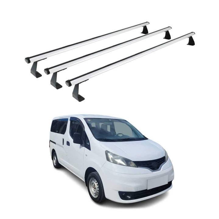 OMAC Heavy Duty Dachträger Querträger kompatibel mit Nissan NV200 2009-2020 – 3 Stangen – Aluminium