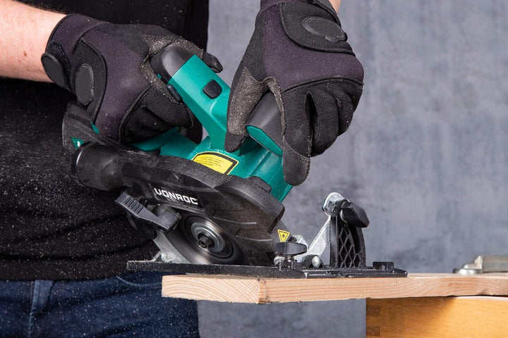 VONROC Handkreissäge Akku 20V - Akku Kreissäge 150mm, Säge inkl. Laserführung & Staubabsaugung - Ohn