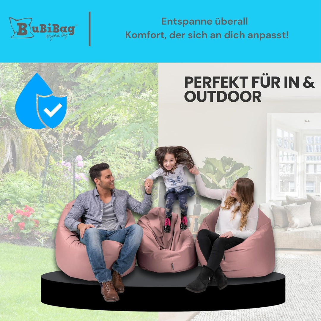 BuBiBag 2in1 Sitzsack L - XXL mit Füllung für Kinder & Erwachsene, Gaming Beanbag & Bodenkissen für