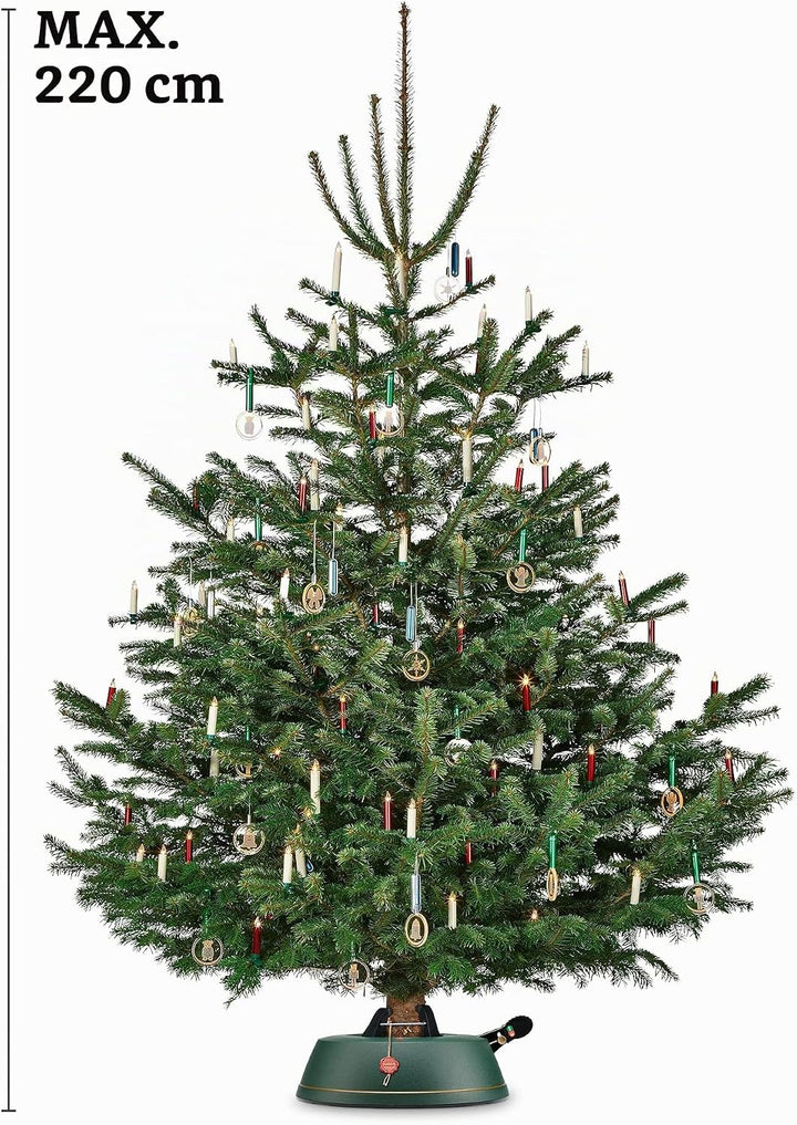 KRINNER Weihnachtsbaum Christbaumständer Comfort S Grün 34cm inkl. Fusspedal- und Einseiltechnik für