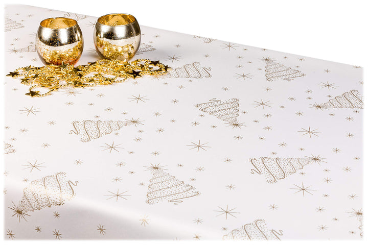 GOLDMAR Weihnachtstischdecke Fleckenresistente Schmutzabweisend Zweiseitig Tischdecke Weihnachten Ad
