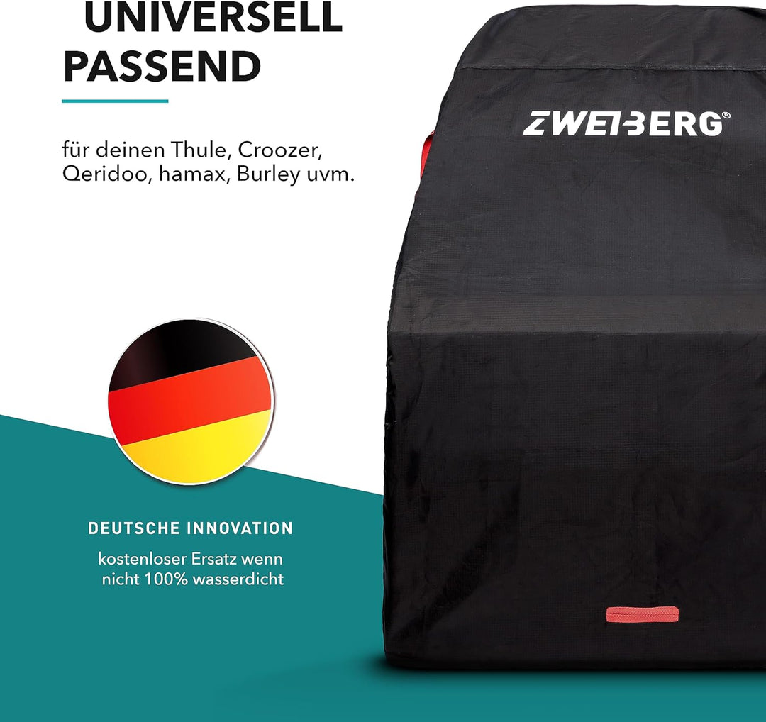 ZWEIBERG® Faltgarage für Fahrradanhänger Universelle Robuste und wasserdichte Abdeckung Regenschutz