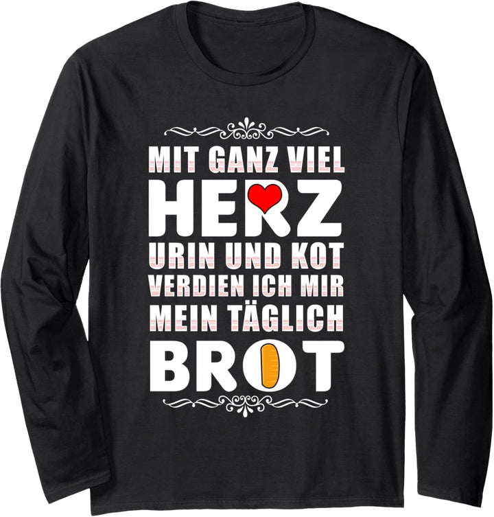 Altenpflegerin Pflegekraft Krankenpflegerin mit Herz Langarmshirt
