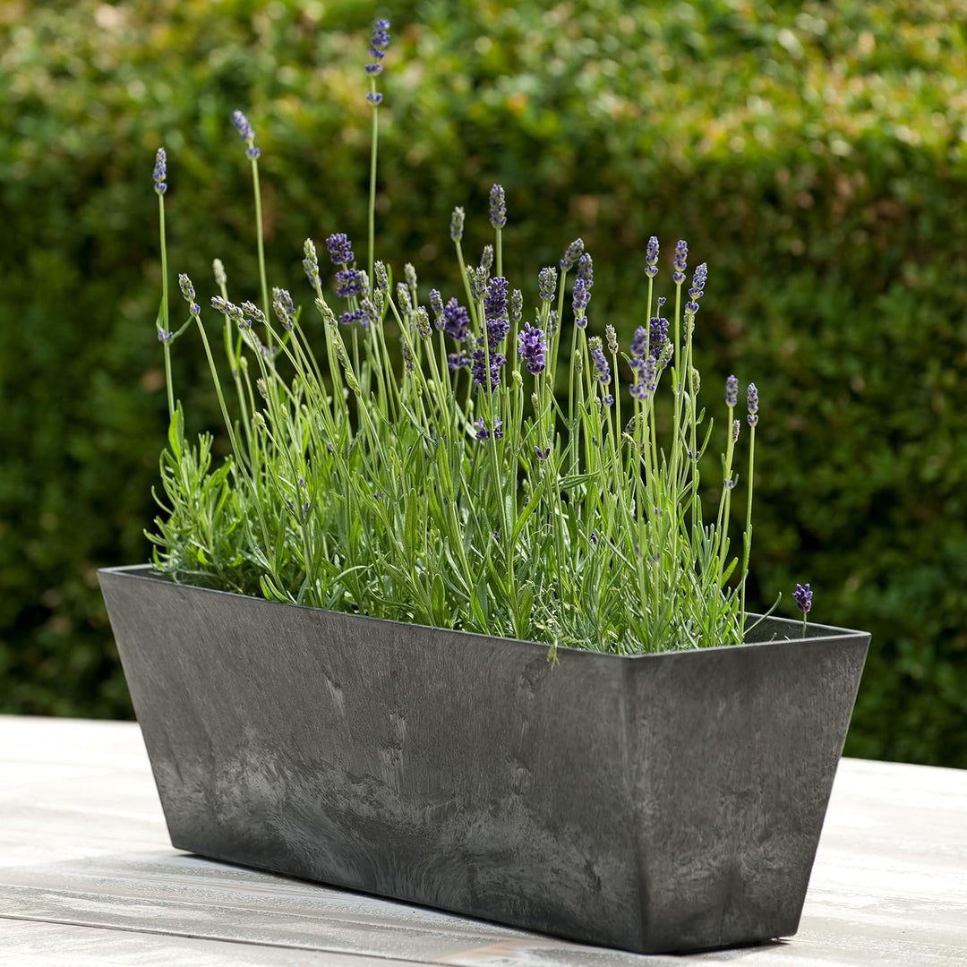 Artstone - Balkonkasten - Ella - Schwarz - Länge 55 cm, 55x17x17 cm, TER-107824