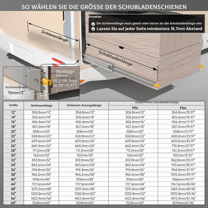 AOLISHENG Schwerlast Schubladenschienen vollauszug 800mm, mit Verriegelungsfunktion Schwerlastauszüg