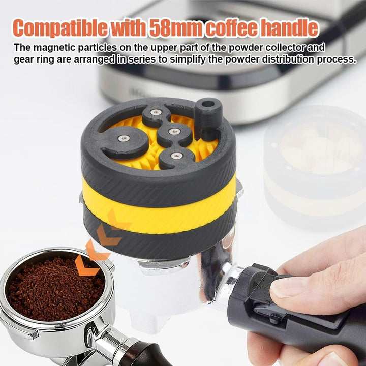 WDT Tool Espresso, Compatible with 58 mm Handle, Espresso Distributor with Planetary Spinning Gear D
