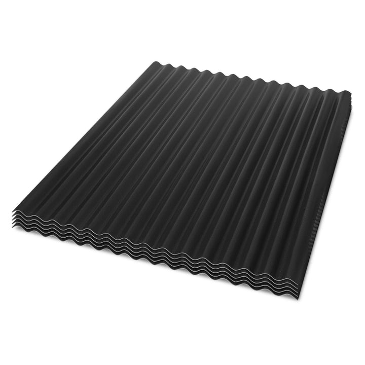24x Wellplatten für Dach,117x93cm=26,11m²,1,5 mm ASA-PVC Schwarz | Wellblech Kunststoff, Rostfrei,UV