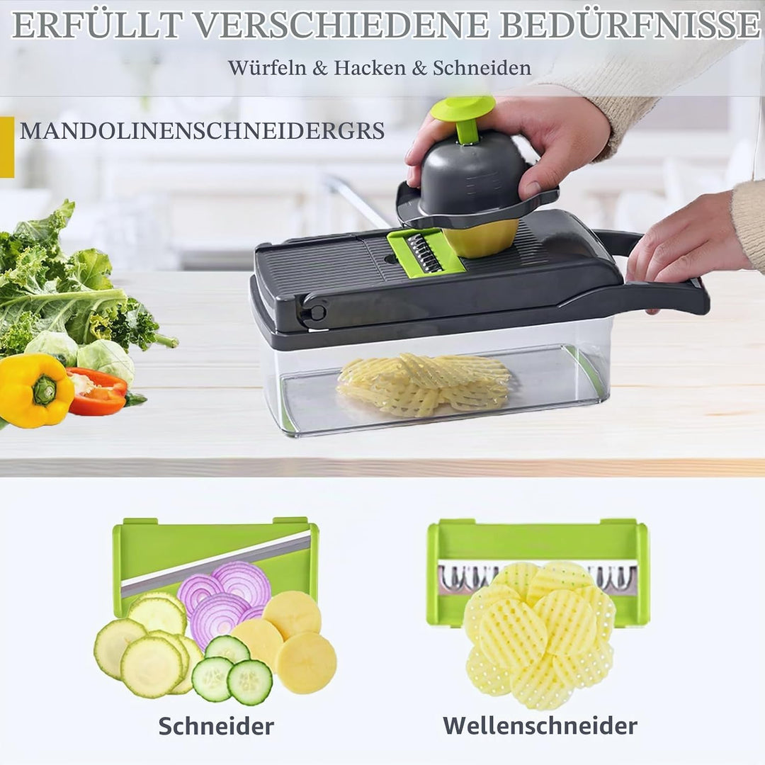 Gemüseschneider Gemüsehobel Reibe Zwiebelschneider Mandoline Dicer Chopper Küchenreibe Gemüsereibe,