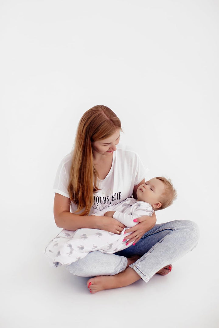 Baby Schlafsack 1.0 TOG, Bio-Baumwolle, Tragbare Babydecke, Schlafsack mit 2-Wege-Reissverschluss, G