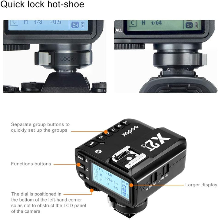 GODOX X2T-O TTL Blitzauslöser Bluetooth Verbindung 1/8000s HSS Neue Hotshoe Sperre für Olympus Panas