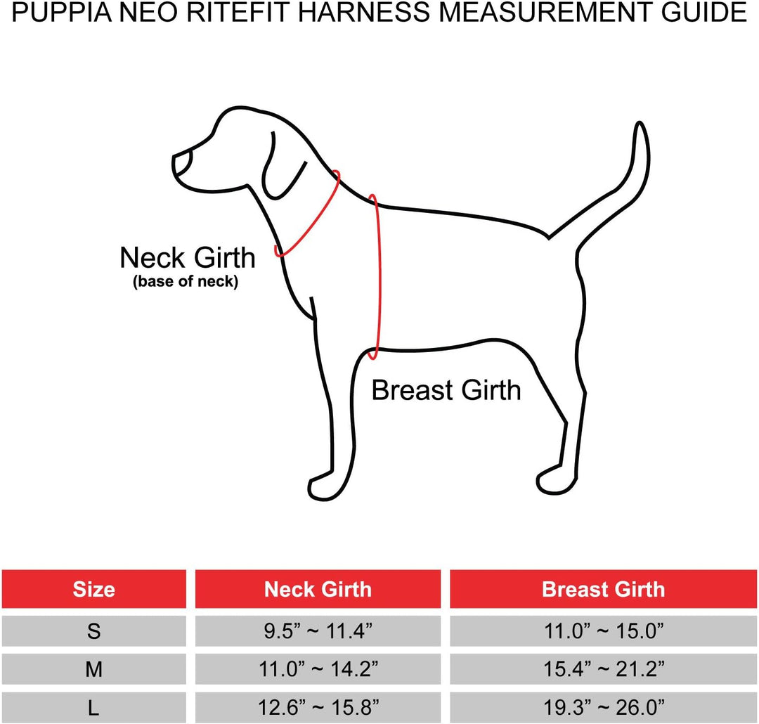 Puppia Neon Hundegeschirr für kleine bis mittelgrosse Hunde - verstellbar und sehr weich - Auch als