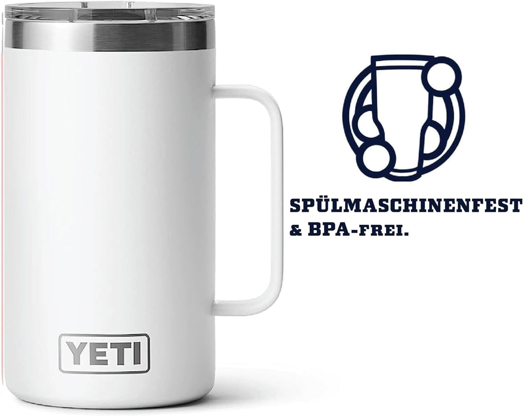 YETI Rambler Krug, Edelstahl, White, 24oz (710ml), White