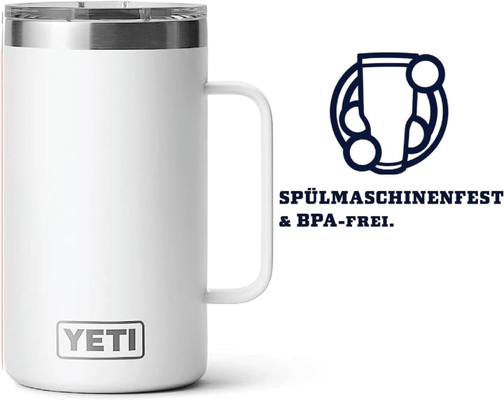 YETI Rambler Krug, Edelstahl, White, 24oz (710ml), White