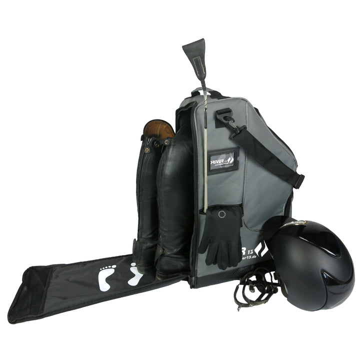 Driver13 Reitstiefelrucksack Reitstiefeltasche Stiefeletten Taschen Deluxe mit Helmfach für Reitstie
