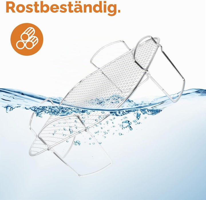 Air Fryer Rack für Cosori 5,5 l, quadratisches Luftfritteusen-Zubehör, Edelstahl-Luftfritteusen-Rega