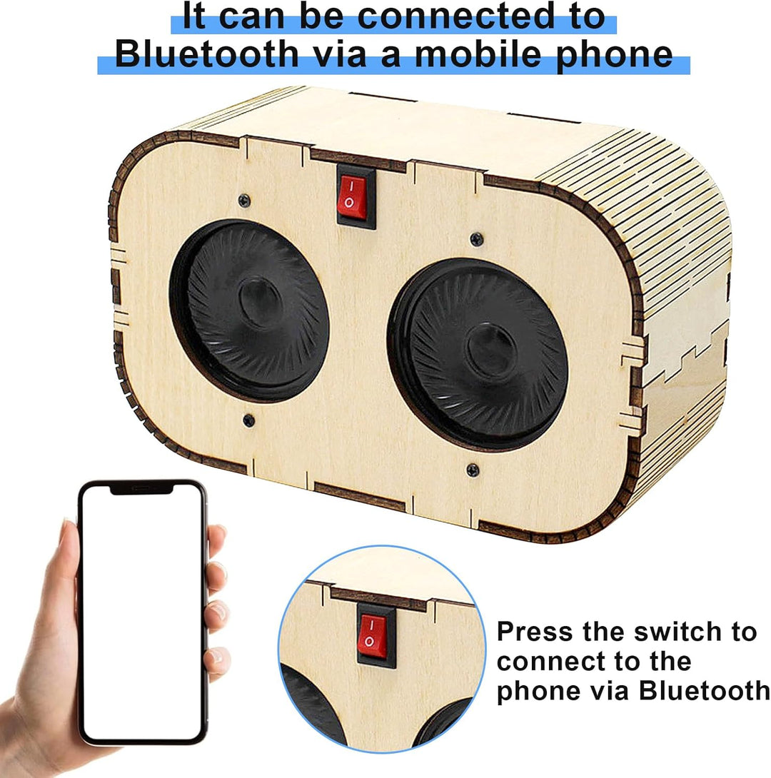 DIY Bluetooth Lautsprecher,Elektronik Baukasten,Lautsprecher Bausatz,Holz Experimente Wissenschaft f