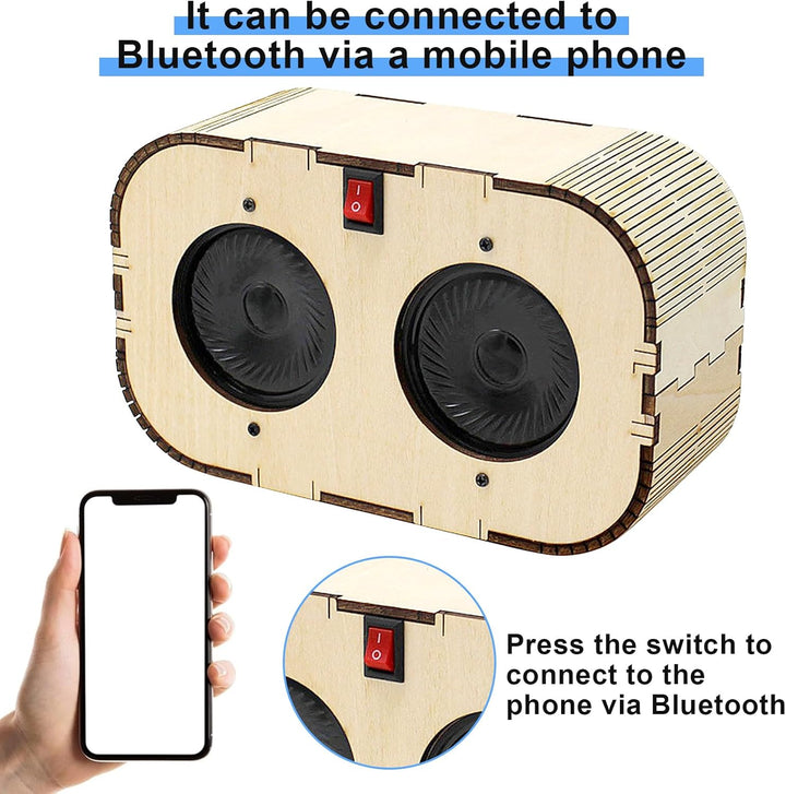 DIY Bluetooth Lautsprecher,Elektronik Baukasten,Lautsprecher Bausatz,Holz Experimente Wissenschaft f