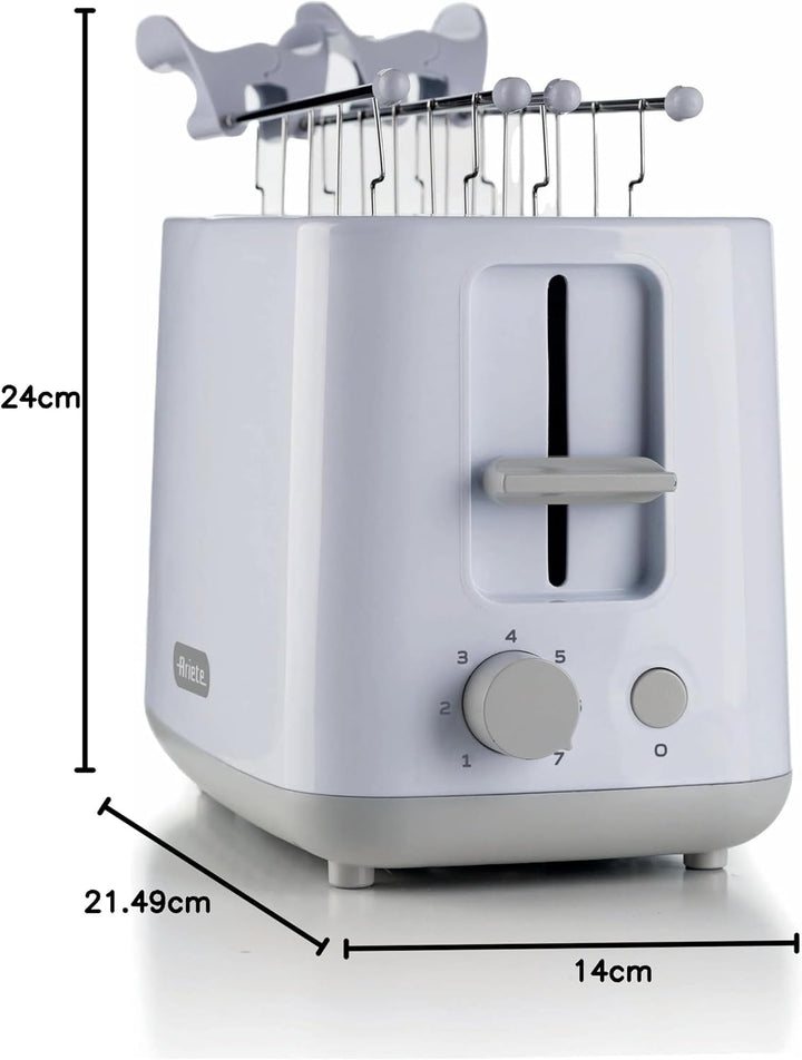 Ariete Breakfast 147 Toaster, Toaster mit 7 Bräunungsstufen, Automatischem Auswurf, Herausnehmbarem