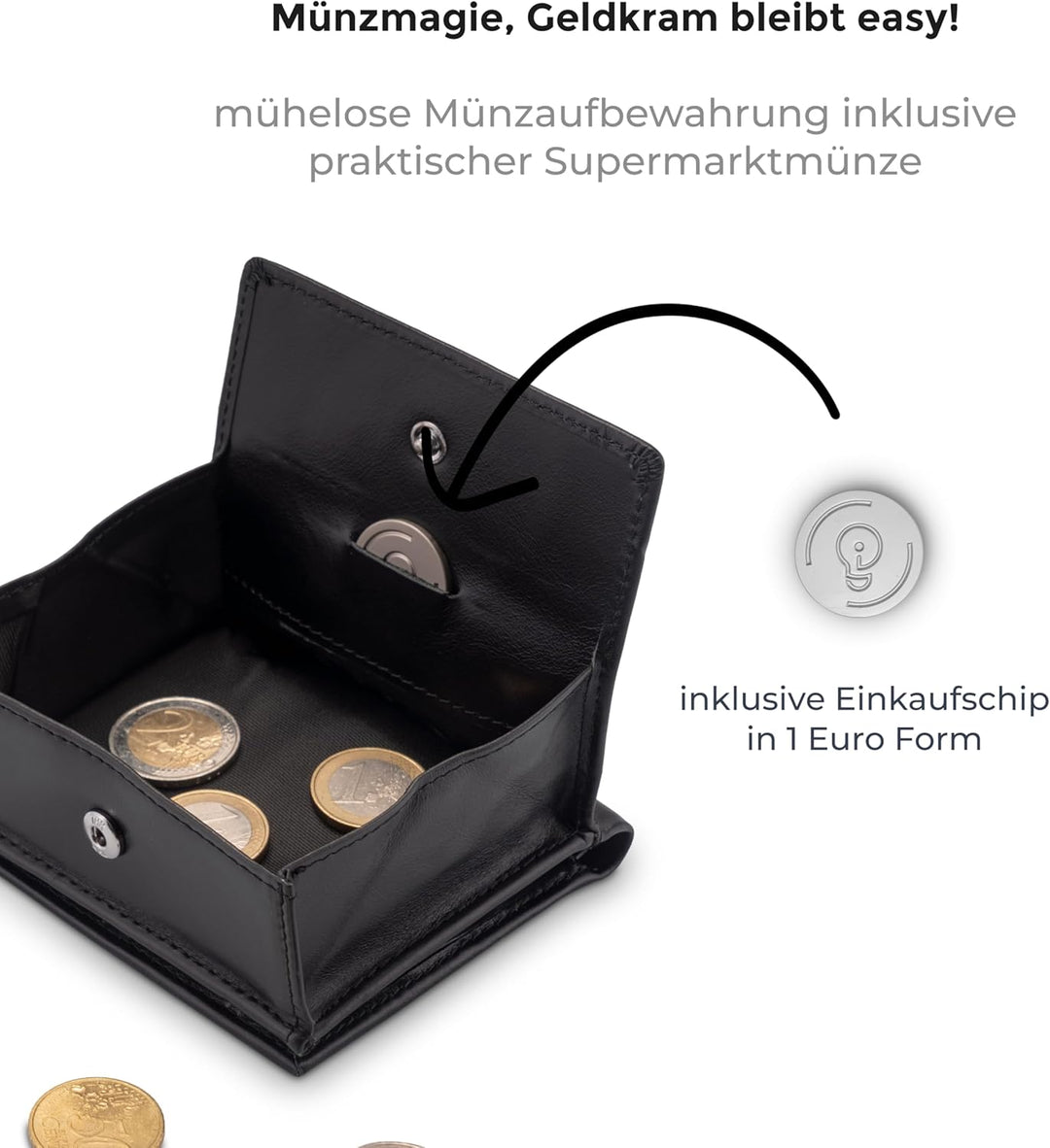 ISENTIALS Airtag* Geldbörse mit Münzfach I Apple Airtag Leder Wallet Portemonnaie mit RFID Schutz I