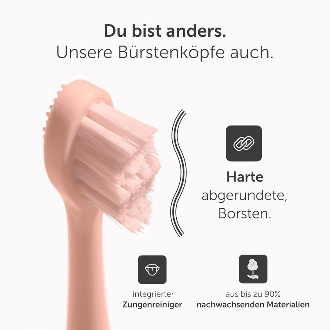 Wondersmile Ersatzbürsten Schallzahnbürste (Hard, Atomic Rose, 12er Pack) - Bürstenköpfe für Wonders