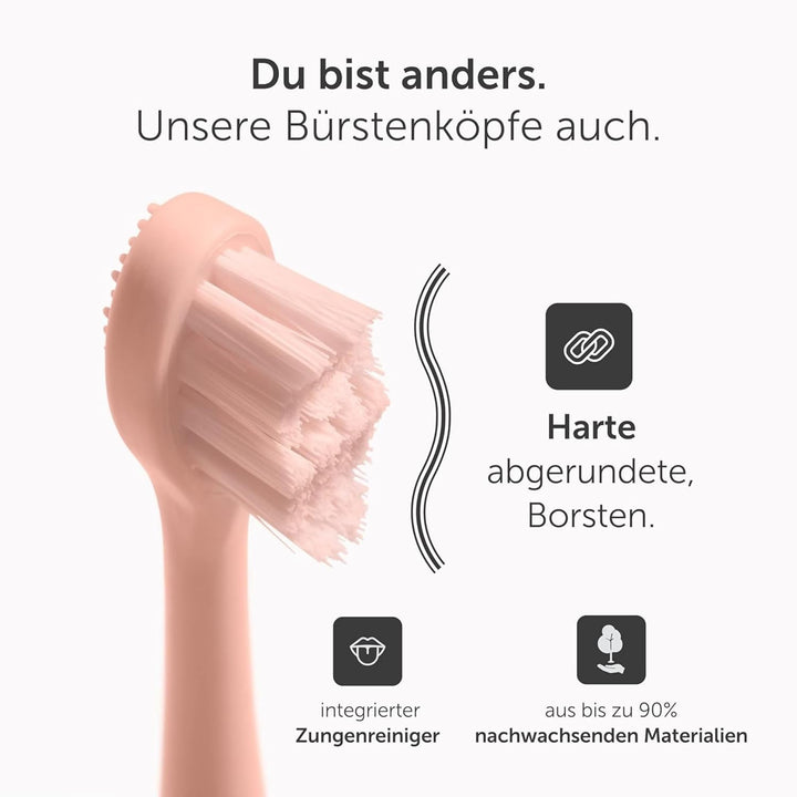 Wondersmile Ersatzbürsten Schallzahnbürste (Hard, Atomic Rose, 12er Pack) - Bürstenköpfe für Wonders