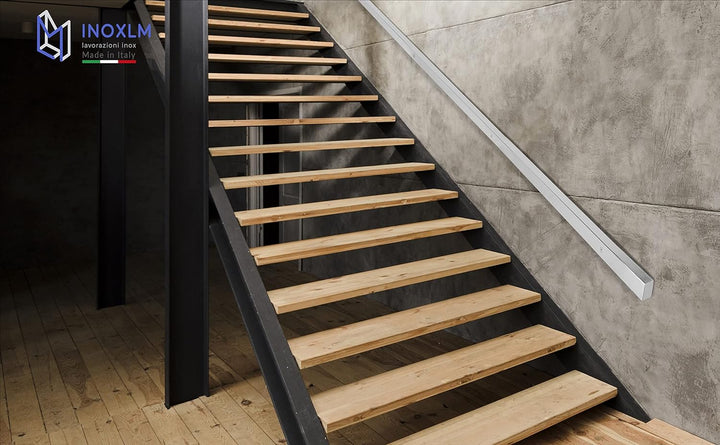Handlauf aus Edelstahl AISI 304 zum Schutz der Treppe, Querschnitt 30 x 30 mm, verschiedene Längen 1