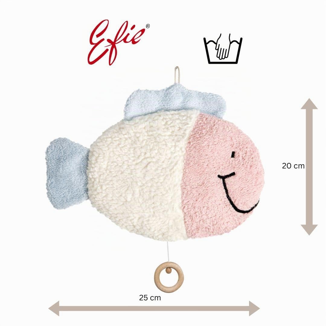 Efie Bio - Spieluhr Fisch - kontrolliert biologischer Anbau (organic) - Made in Germany - GOTS zerti