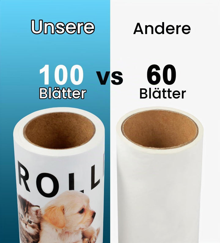 Extra klebrige Fusselrolle Mega Value Set 1000 Blatt, mit 3 Griffen Lint Roller, Fusselroller für Kl