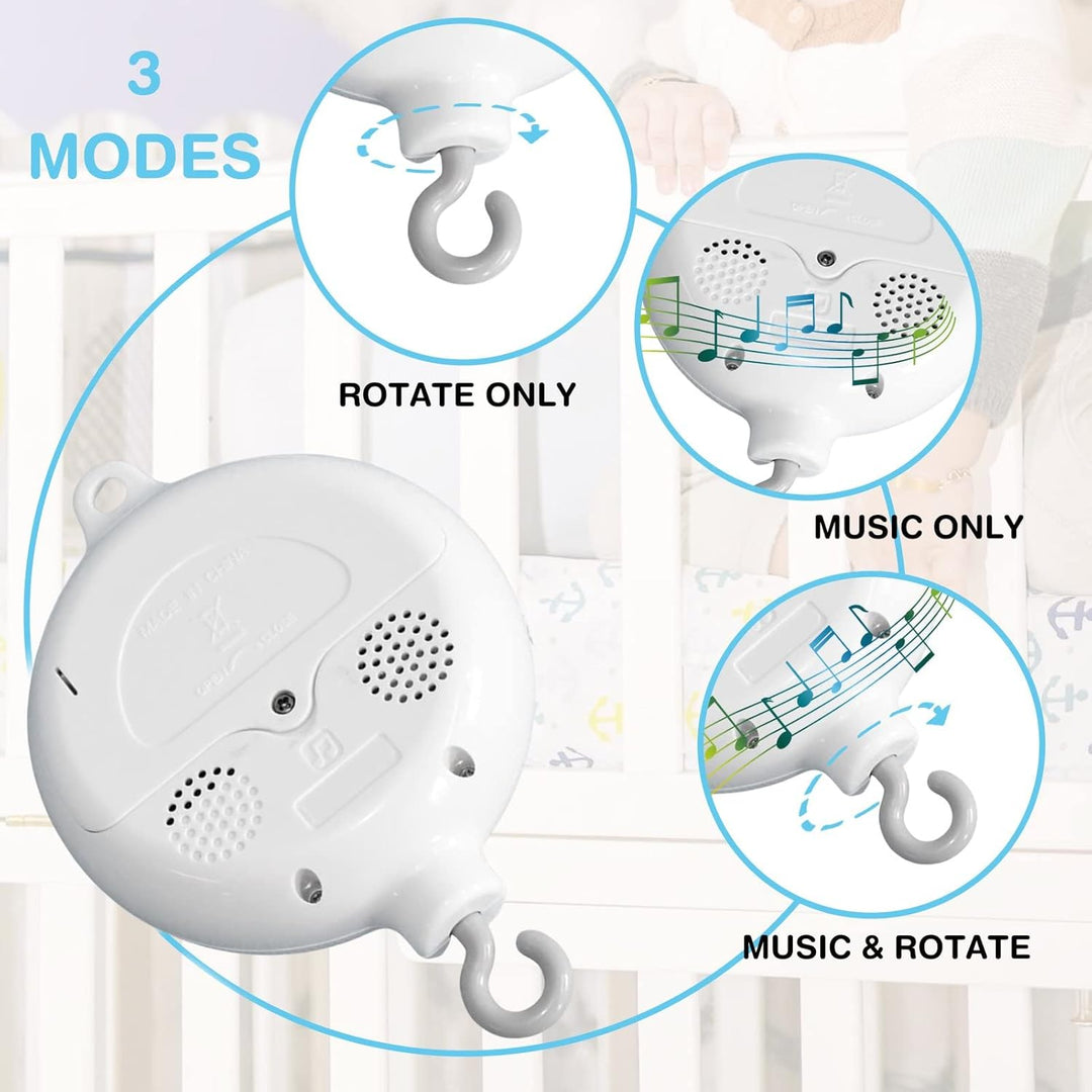 FITNATE Babybettwäsche Rotierende Spieluhr, Mobile Spieluhr, Baby Spieluhr mit 3 Aufkleber, eine 128