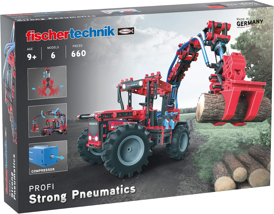 fischertechnik 559883 PROFI E-tronic – ab 9 Jahren &amp; 559876 PROFI Strong Pneumatics – Bausatz für Ki