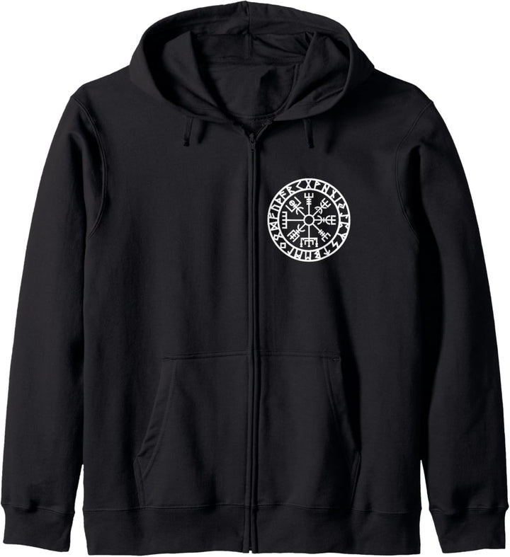 Vegvisir Wikinger Kompass Rune Schutz Symbol Kelten Nordisch Kapuzenjacke