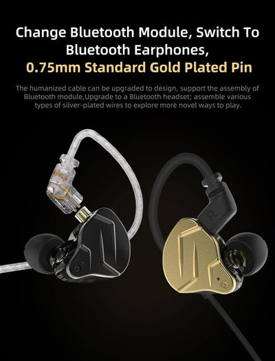 keephifi KZ ZSN Pro X In-Ear-Ohrhörer mit Mikrofon, 1BA + 1DD HiFi-In-Ear-Kopfhörer, Geräuschunterdr