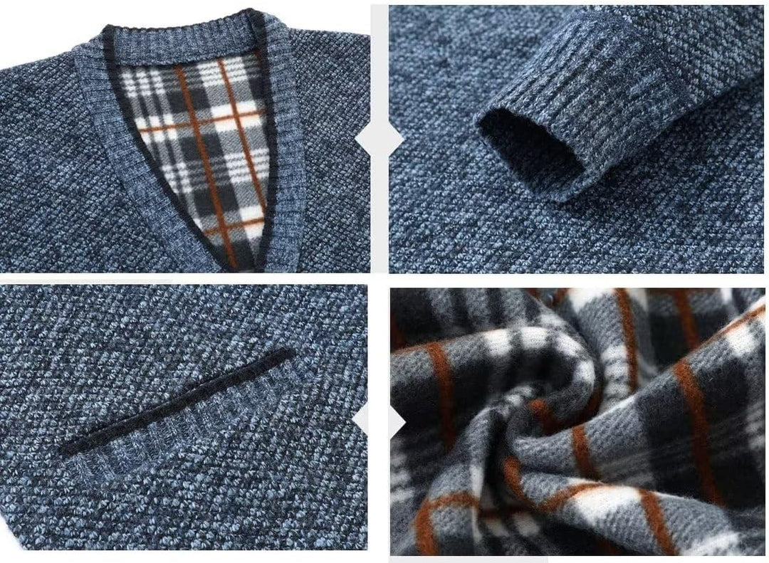 yuyungongsi Strickjacke Herren Cardigan Pullover - Gestrickt Trachtenjacke Cardigan Herren Schwarz G