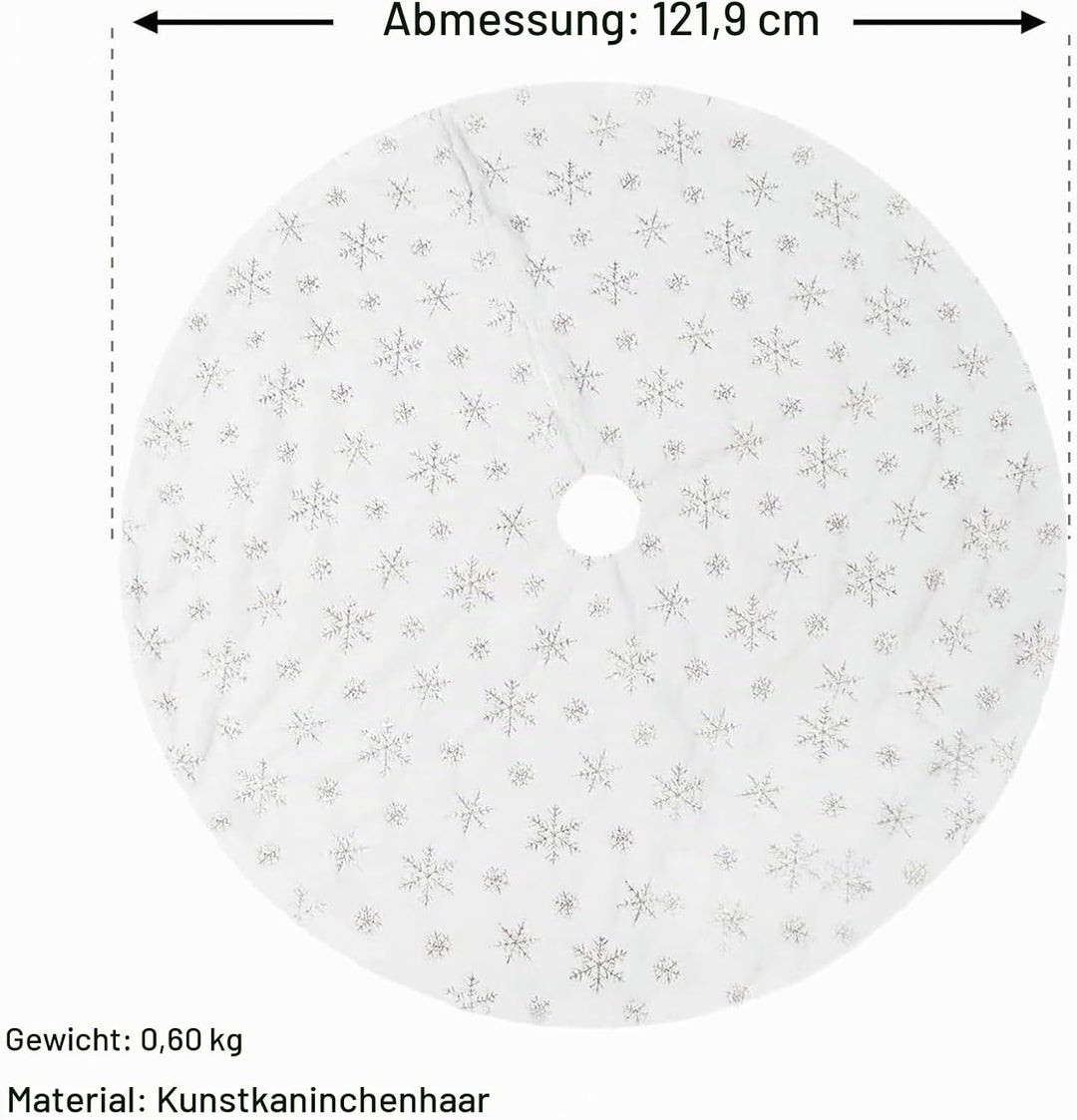 Drezesov Weihnachtsbaumrock Baumdecke Weihnachtsbaum mit 20pc Weihnachtskarte,122CM Weiche Weihnacht