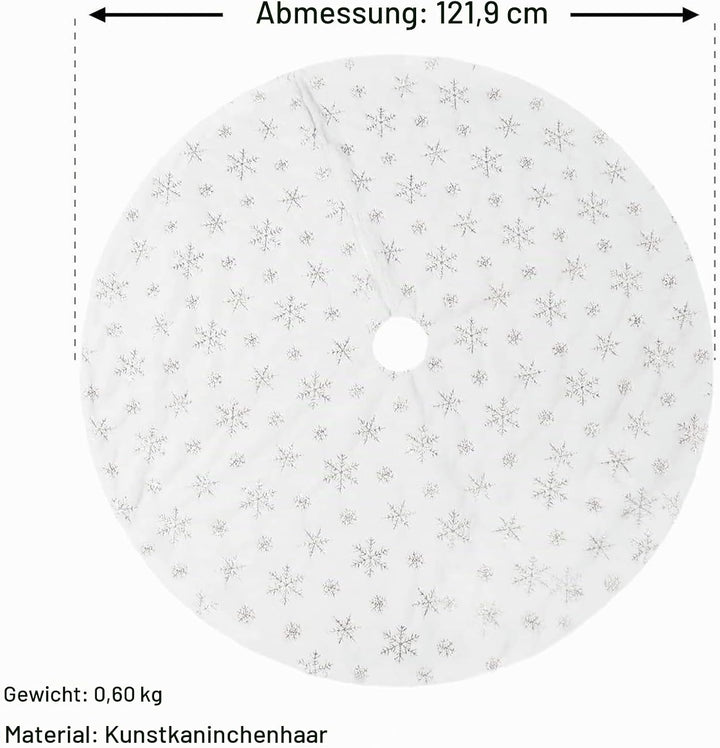 Drezesov Weihnachtsbaumrock Baumdecke Weihnachtsbaum mit 20pc Weihnachtskarte,122CM Weiche Weihnacht