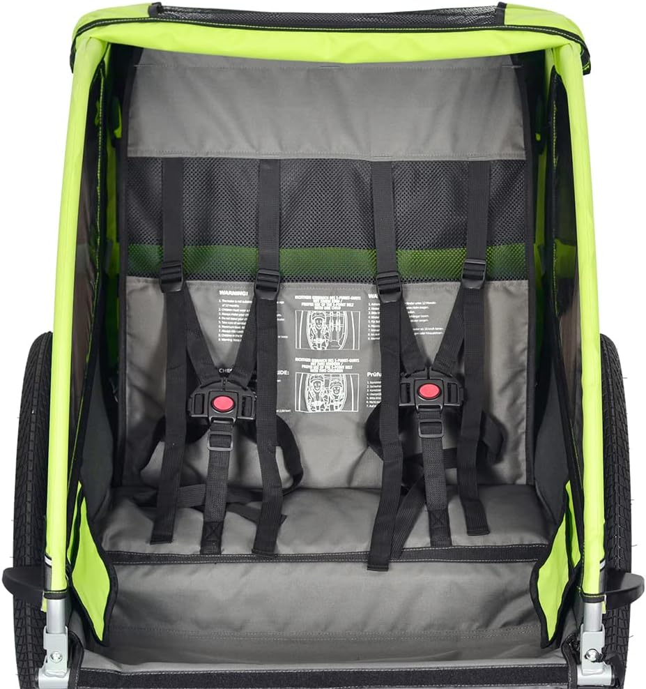 PAPILIOSHOP MOVER Anhänger Wagen und Kinderwagen für 1 oder 2 Kinder Grün,Rot, Grün,Rot
