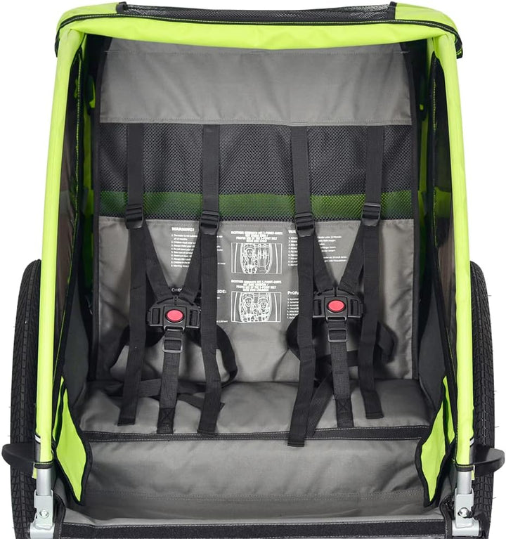 PAPILIOSHOP MOVER Anhänger Wagen und Kinderwagen für 1 oder 2 Kinder Grün,Rot, Grün,Rot