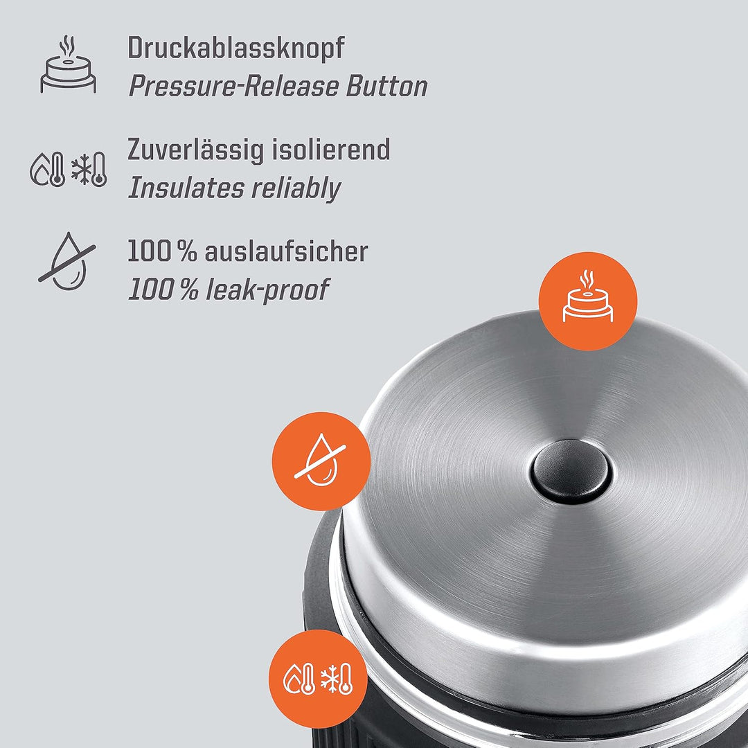 Esbit Thermobehälter Sculptor für Essen - Warmhaltebehälter 1000 ml mit Manschette in Edelstahl - au