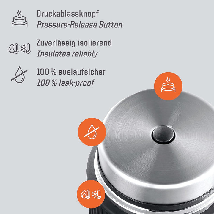 Esbit Thermobehälter Sculptor für Essen - Warmhaltebehälter 1000 ml mit Manschette in Edelstahl - au