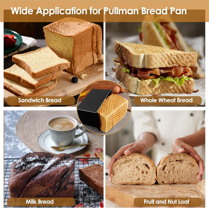 Brotform, Brotkastenform, Pullman-Kastenform mit Deckel, Brotformen für selbstgemachtes Brot, Pullma