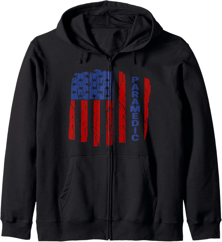 Paramedic USA Destressed Flag 911 Paramedic Kapuzenjacke