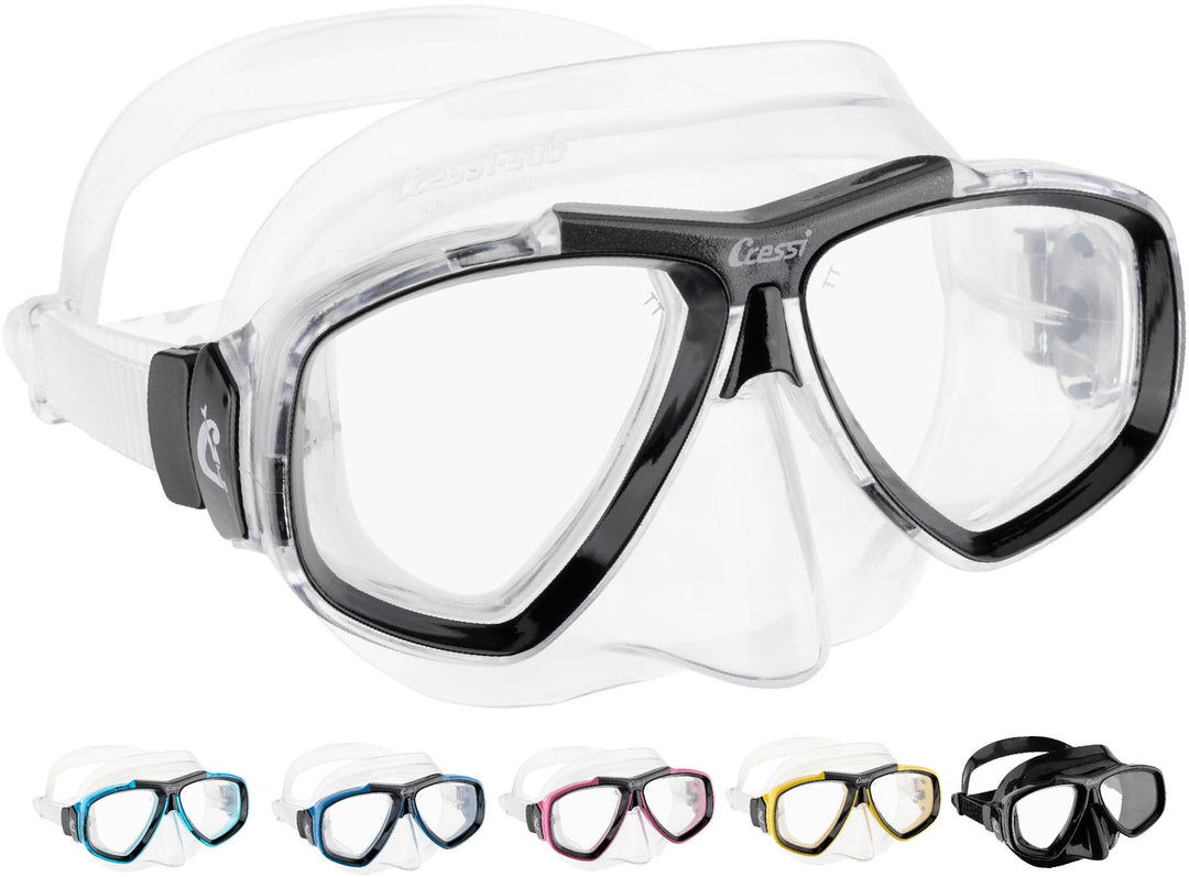 Cressi Focus - Schnorchelmaske, Einstellbar Schnorchelset Erwachsene, Taucherbrille Kinder und Tauch