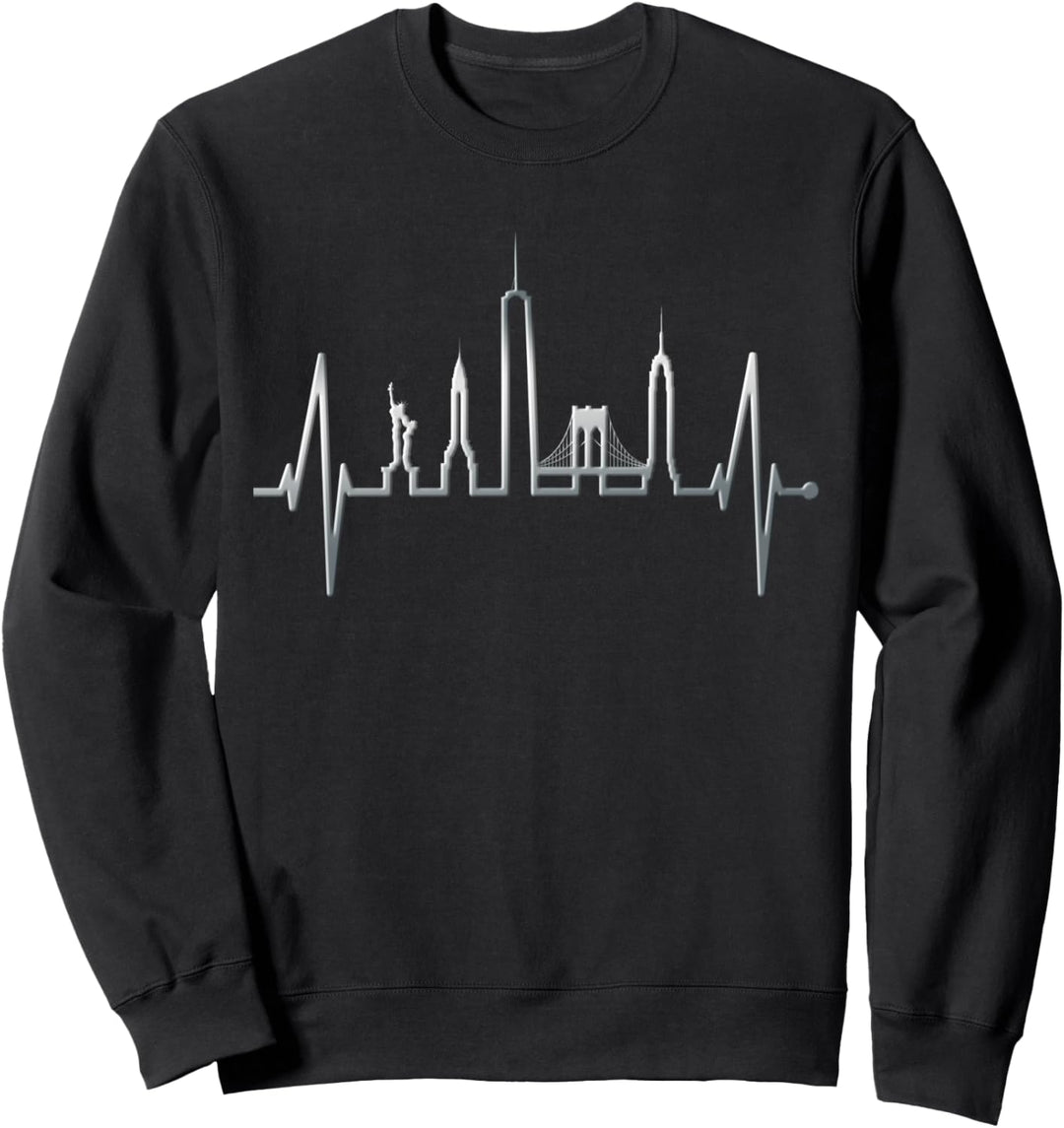 New York Skyline Herzschlag Freiheitsstatue NYC USA New York Sweatshirt